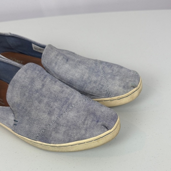 Toms Blue Canvas Slip-On Loafers Size 8 - Picture 3 of 8